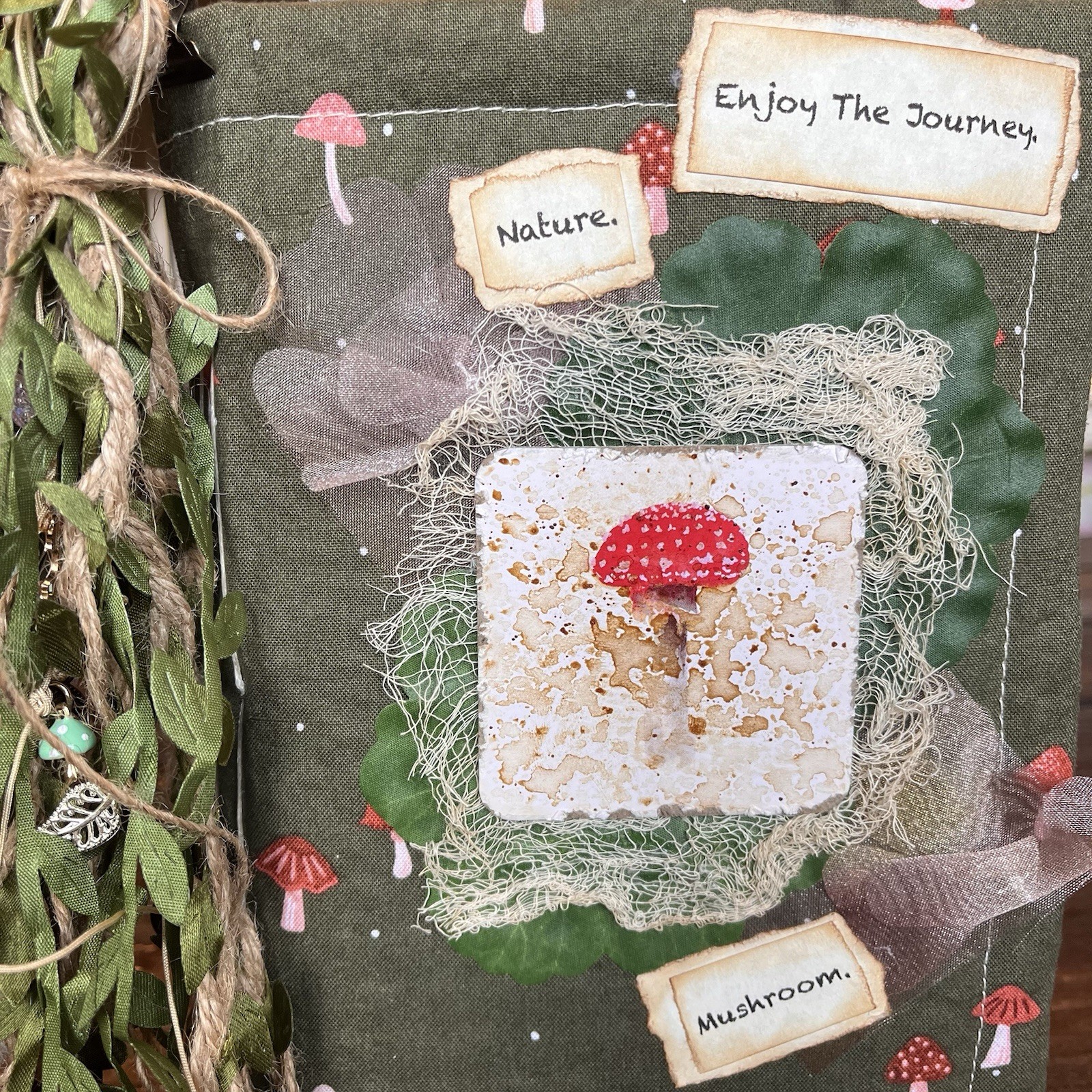 Mushroom Nature Junk Journal Woodland Softcover Decorated 3 Signatures