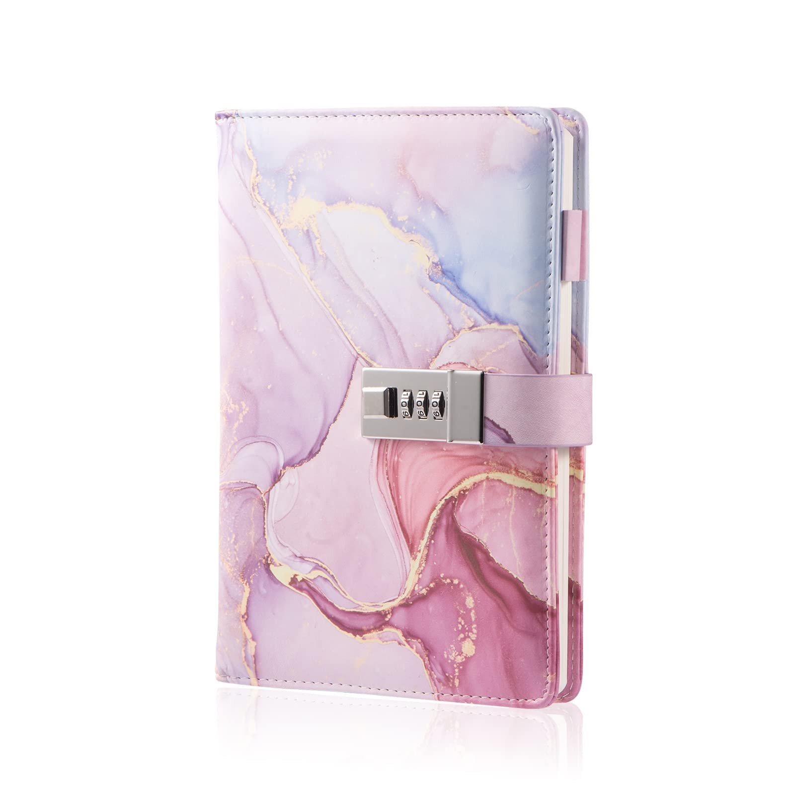 LMTNNB Marble Diary with Lock for Girls and Women, A5 Leather Locked Journal …