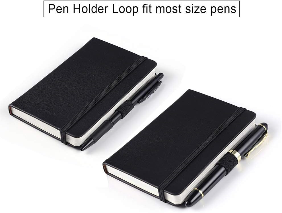 Black Hardcover Mini Notebook Two Pack 3X5.5 Pocket Journal With 144 Pages