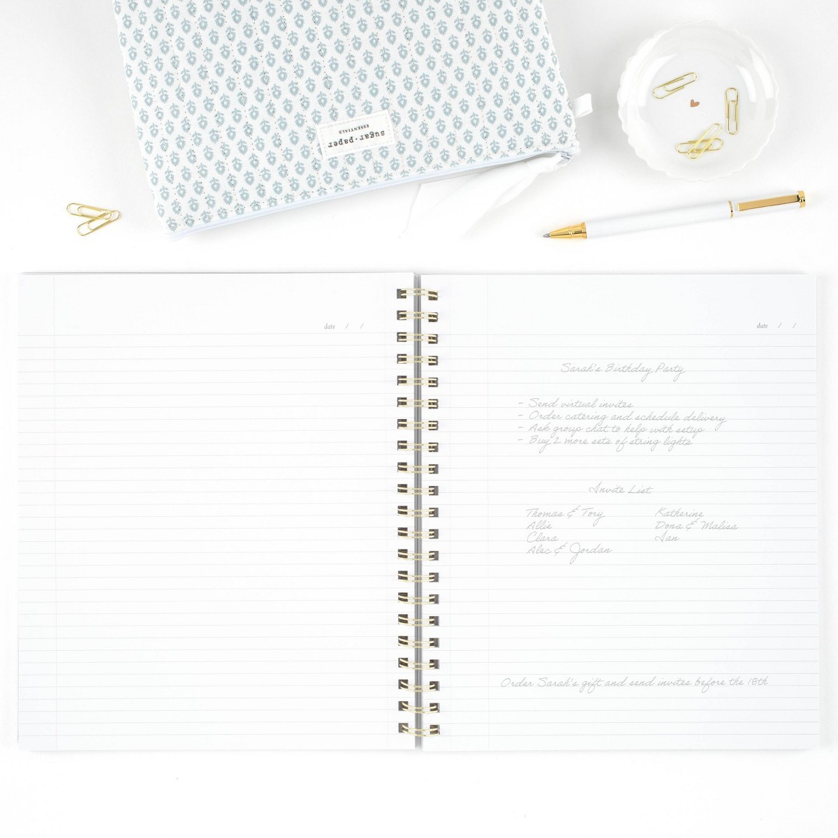 Sugar Paper Essentials 8.5″x11″ Large Spiral Bound Notebook Gold Dot 100 Pages