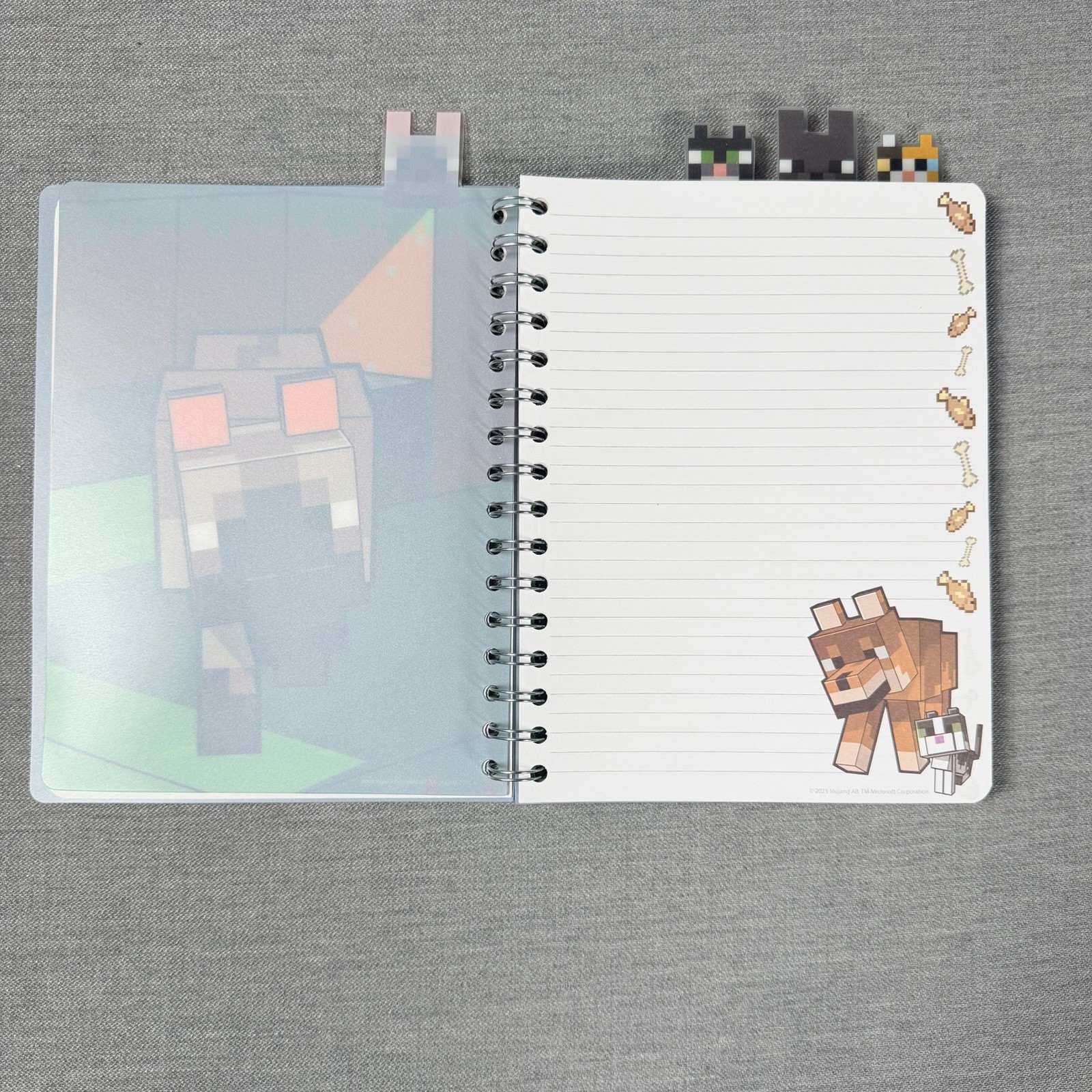 Minecraft Journal 4-Tab Vinyl Spiral Notebook Journal, 96 Sheets 8.5″ H x 6.5″ W