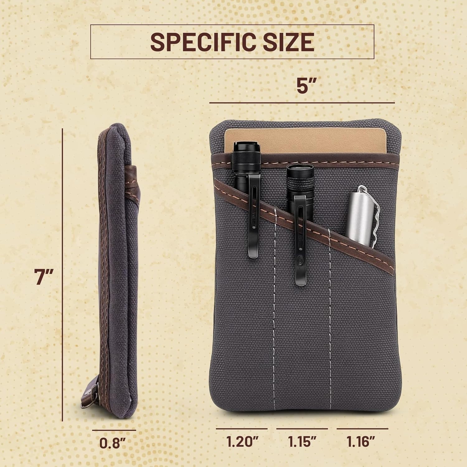 Gift-Ready Waxed Canvas EDC Pocket Organizer for Men – For the Modern Minimalist