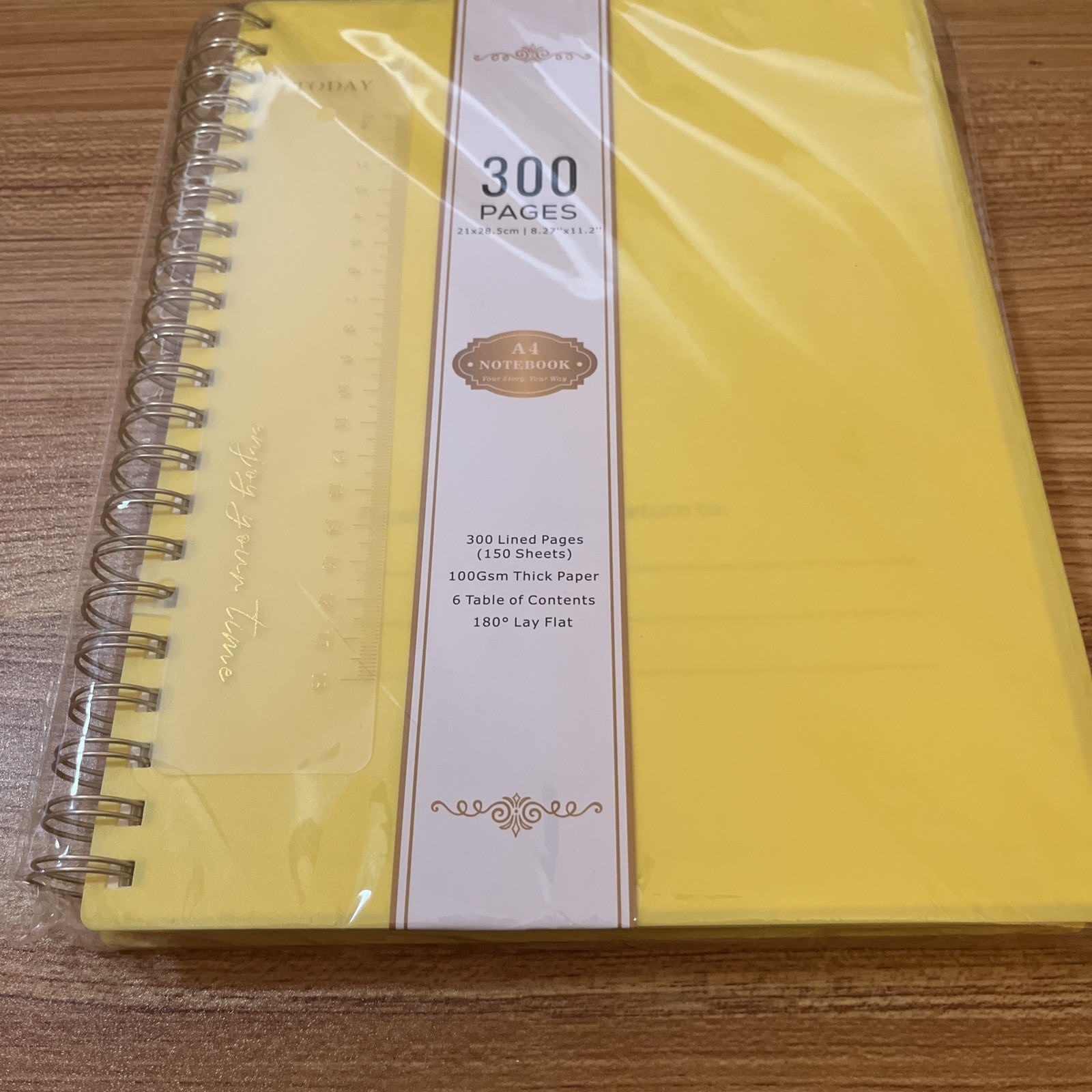 300 Lined Pages(150 Sheets) 100 GSM Thick Paper 6 table ofContents 180deg Flat