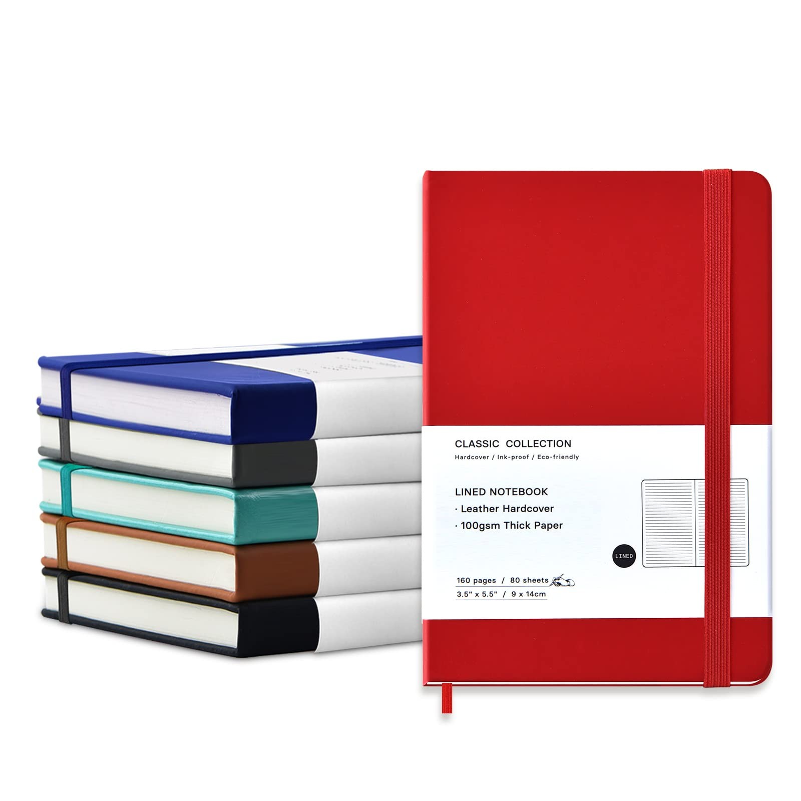 6 Pack Pocket Notebooks Small Journal Mini College 6pcs, 6 Colors