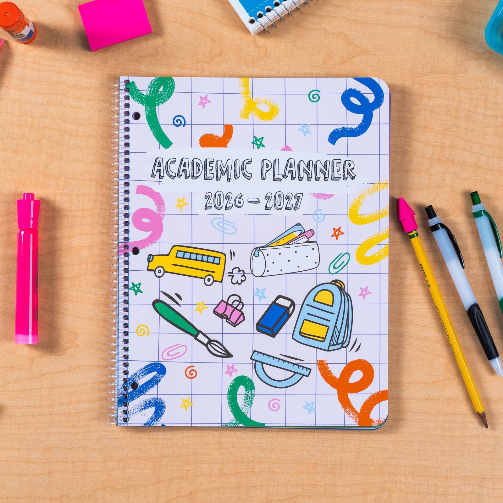 School Planner for Elementary Students 2026-27, Create, 8.5 8.5″ x 11″, Pink