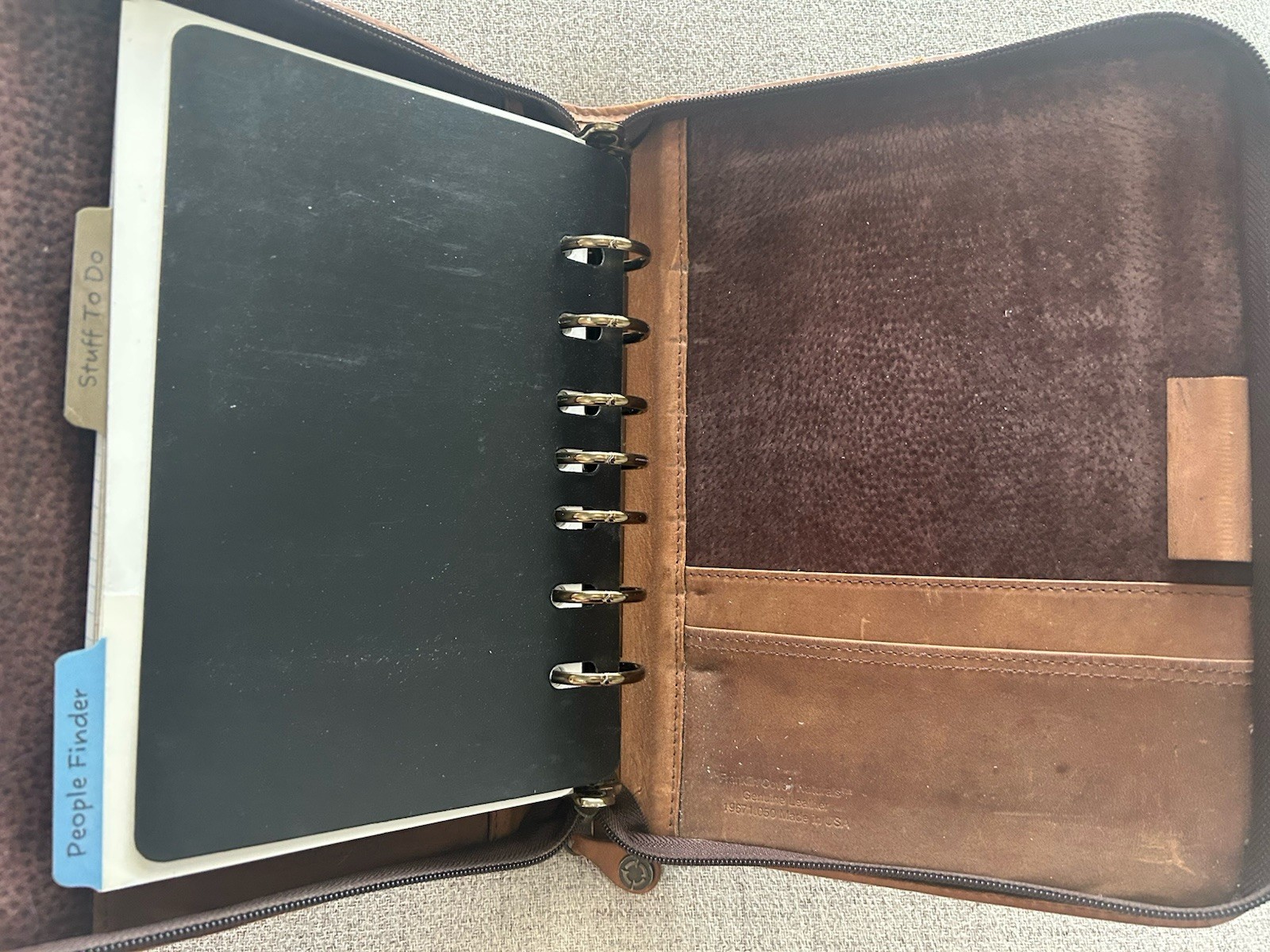 Vtg Franklin Covey Leather Planner 8×10 Zipper