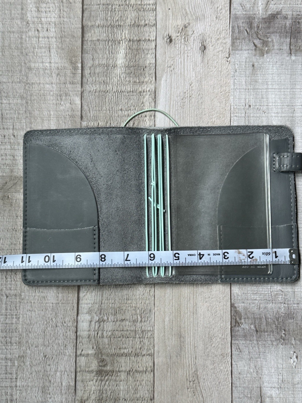 Foxy Fix Passport TN Grey Leather Traveler’s Notebook Holographic Accents