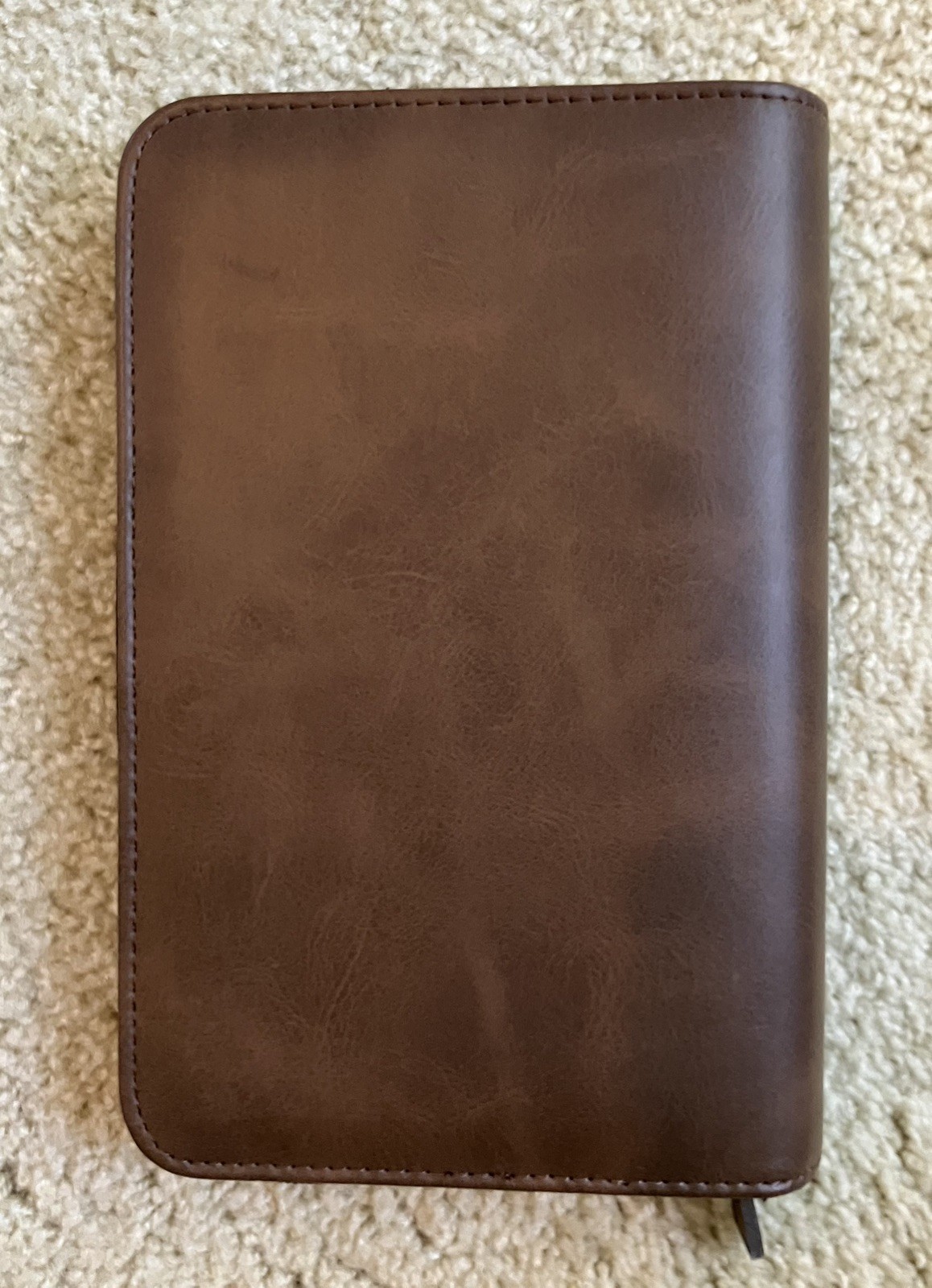 Day Timer Brown Zippered 6-Ring Planner Organizer Approx. 5.5” X 8.5”