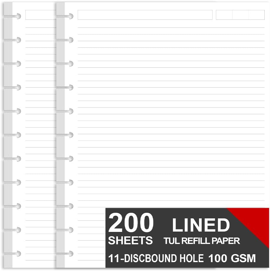 Letter Size Discbound Refill Paper Pack of 2 200 Sheets White 8.5 x 11