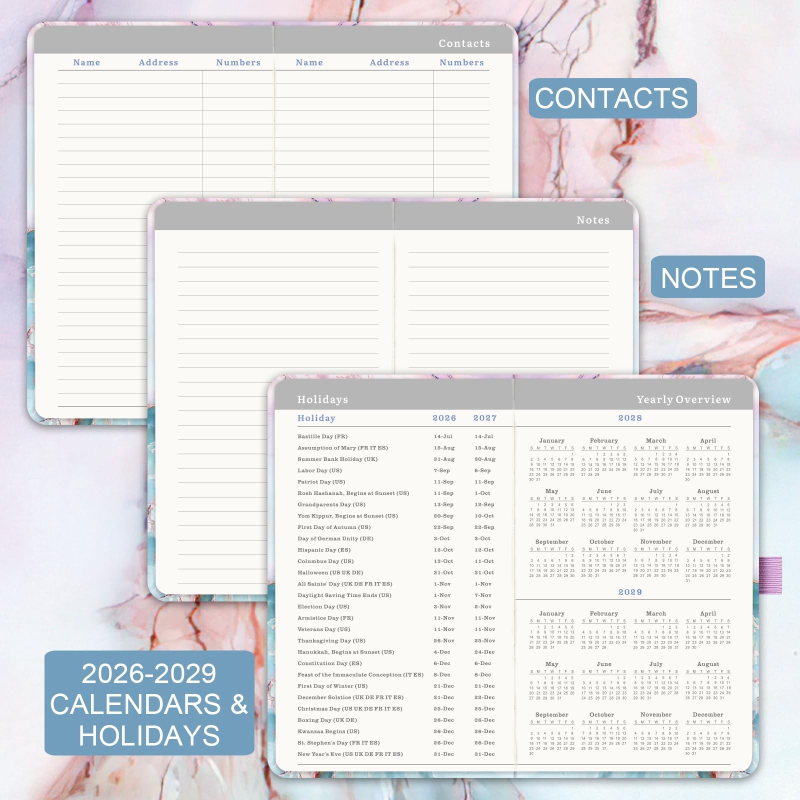 2026-2028 Monthly Pocket Planner – 3 Year Monthly Planner 2026-2028