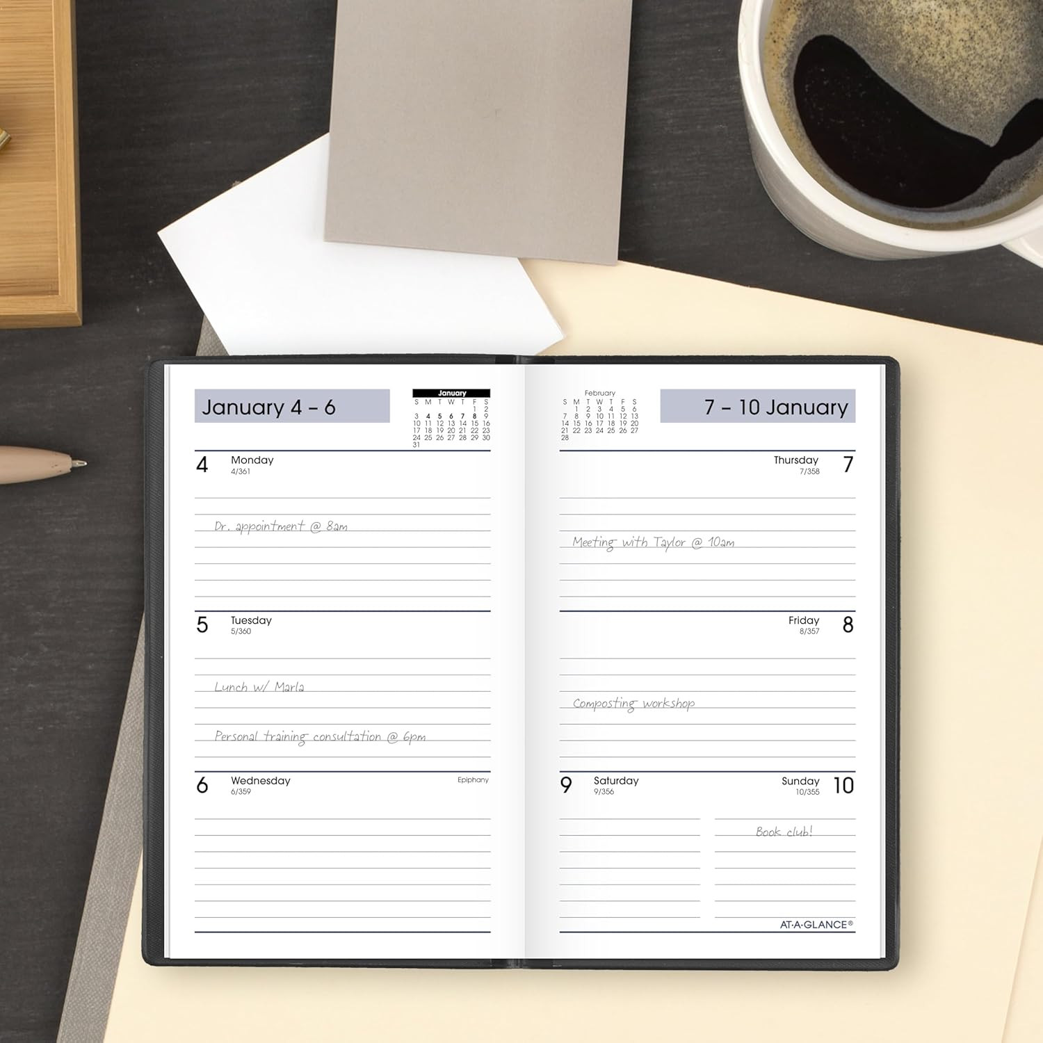 2027 Dayminder Pocket Planner, Weekly, 3.5″ x 6″, Black (SK480027)