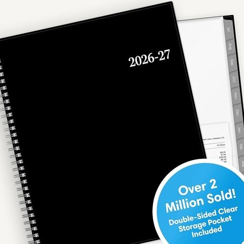 Weekly Monthly Academic Year Planner July 2026 June 2027 8.5×11 Flexible Cover