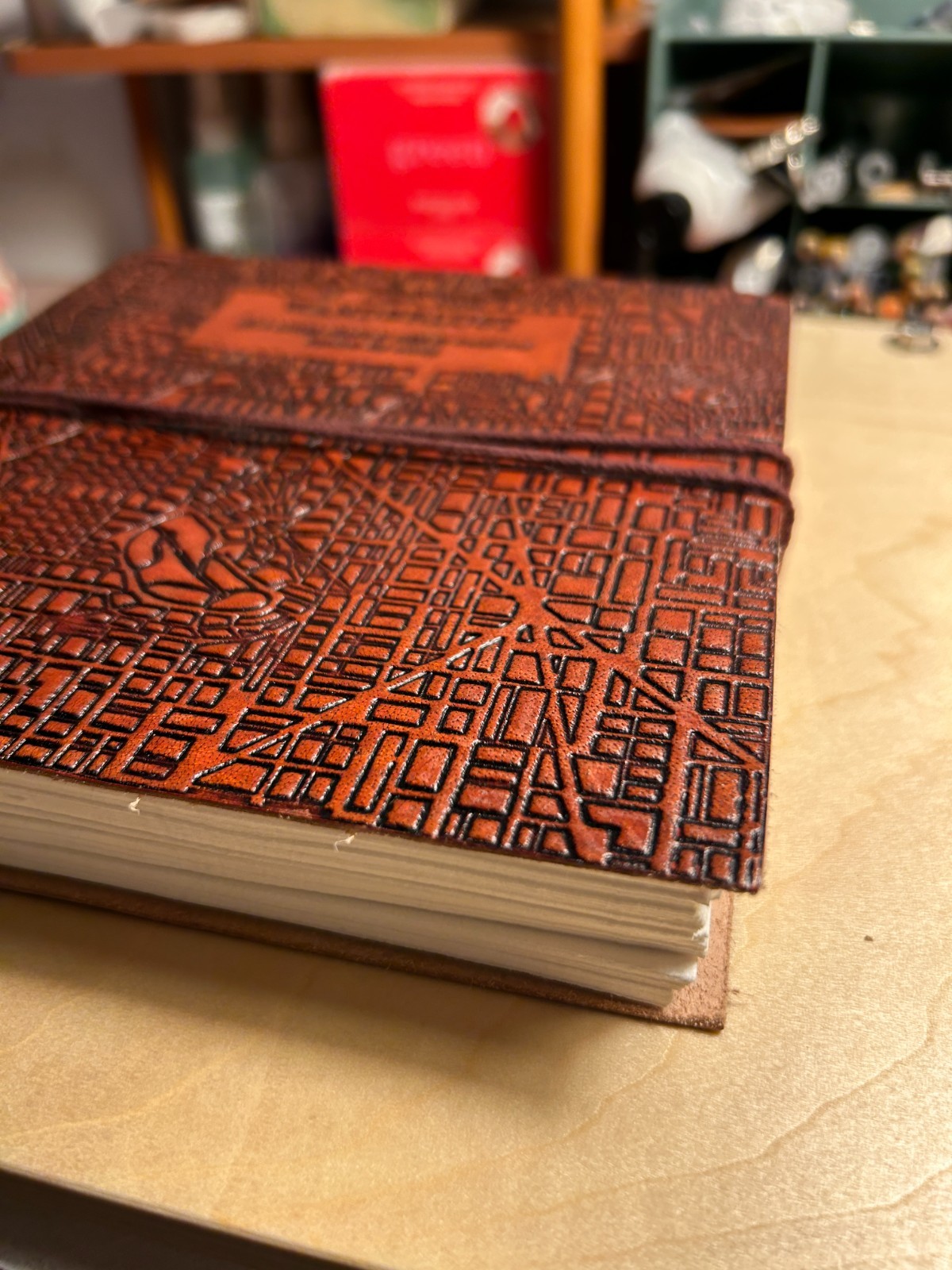 Wanderlust Handmade Leather Journal 7×7 Embossed Map Travel Notebook Khadi Paper