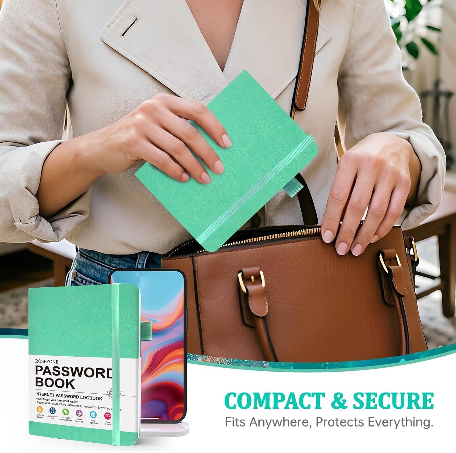 Password Book with Alphabet Tabs Internet Address Organizer Logbook Pocket