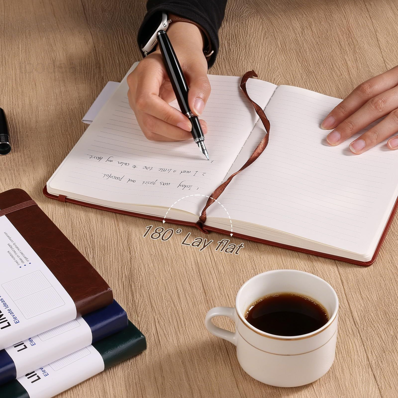Office Notebooks 6 Black, Navy, Dark Green, Brown, Bungundy, Royal Blue