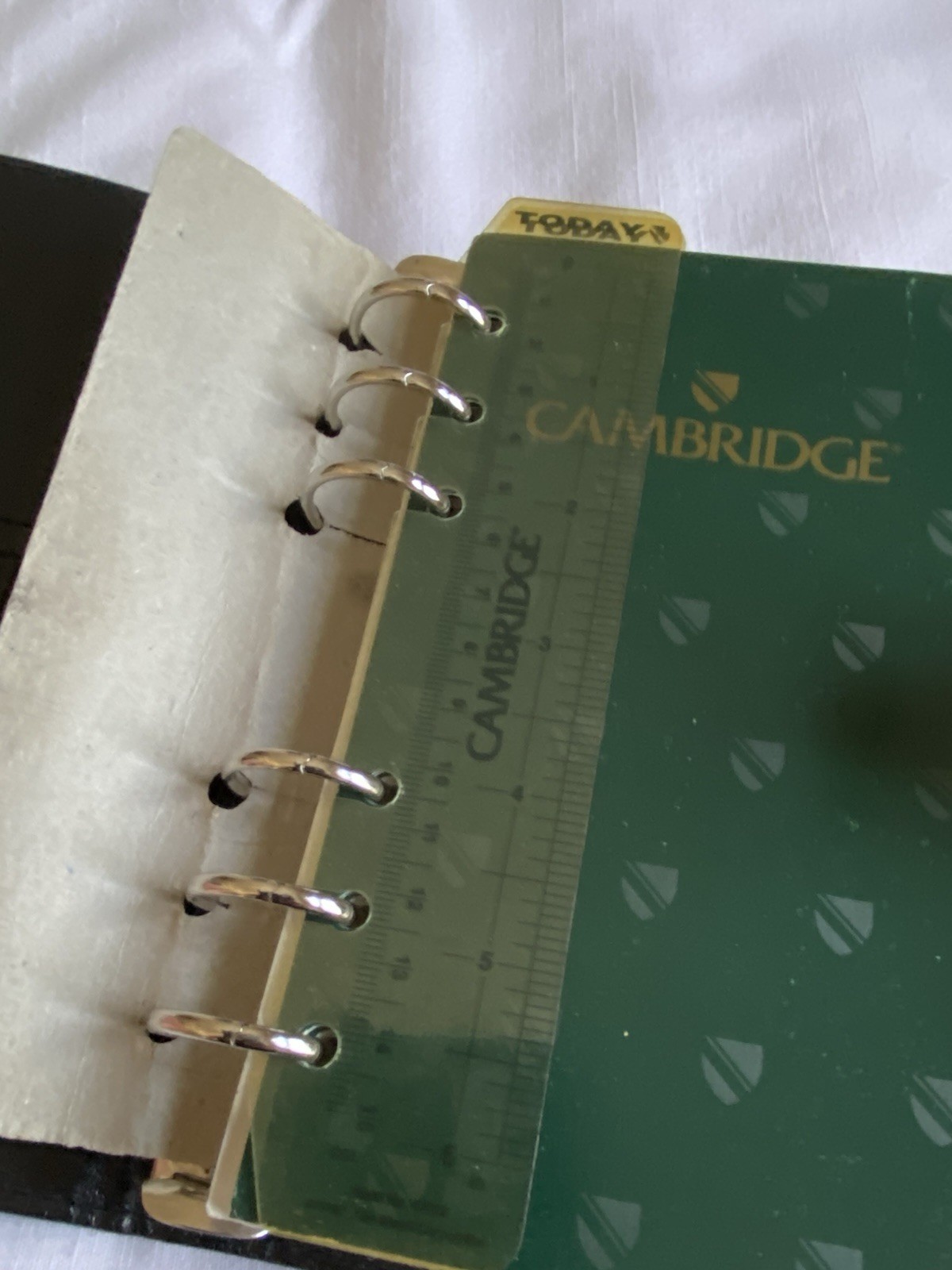 Vintage Cambridge 6 Ring Snap Compact Planner Binder Organizer – Green/Black