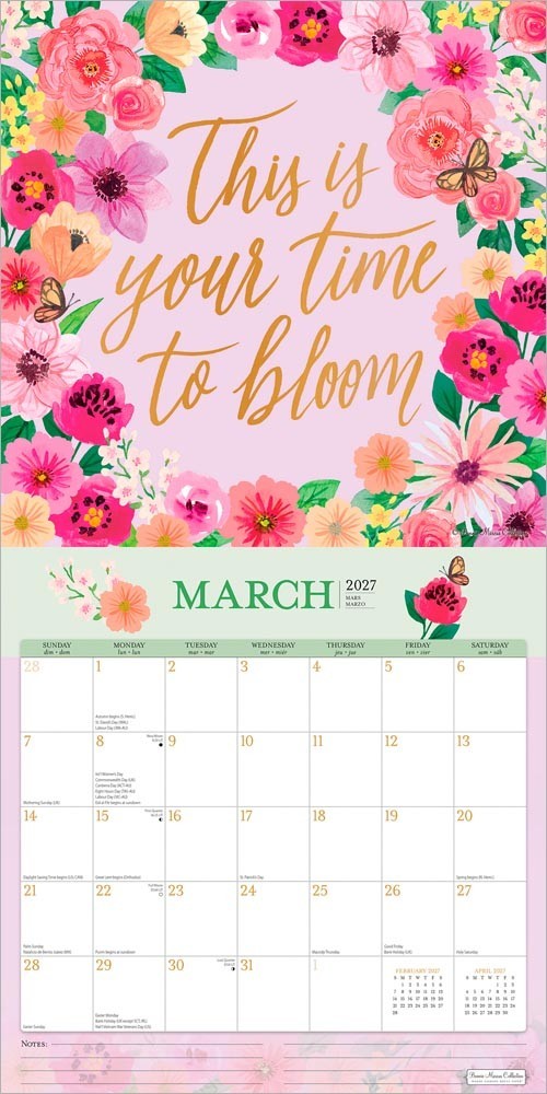 Bonnie Marcus OFFICIAL 2027 12×24″ (Hanging) Square Wall Calendar | Plastic-Free