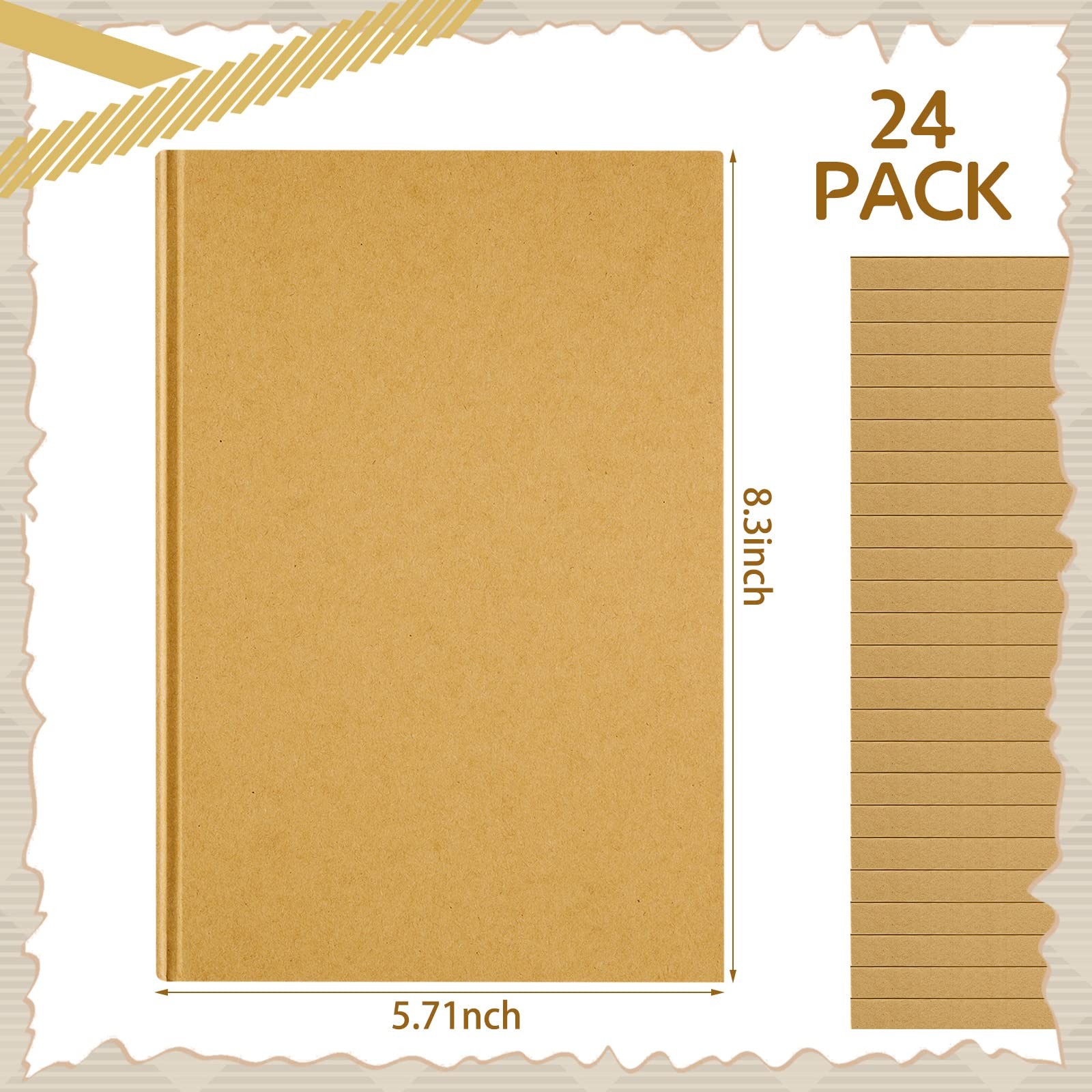 24 Pcs A5 Blank Notebooks Journals Bulk 100 Sheets/200 Pages Unlined Craft No…
