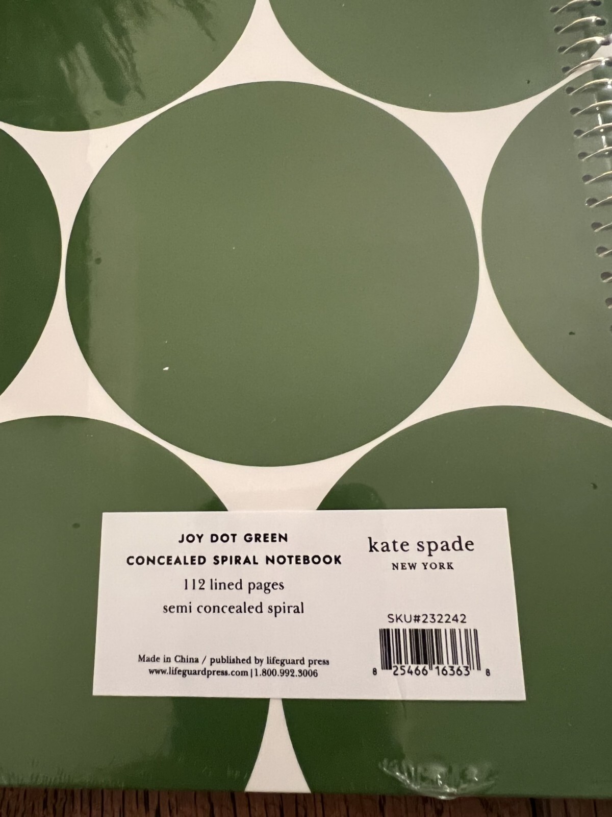 kate spade new york Small Concealed Spiral Notebook, 8.25″ x 6.7, New In Package