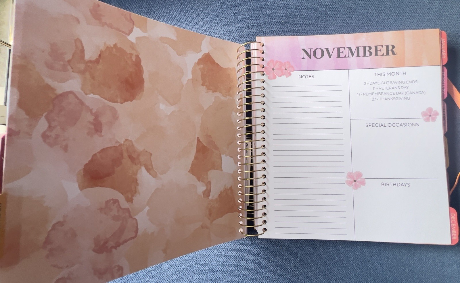 17 Month Planner ZINNIA GARDEN Aug 2025 -Dec 2026 Weekly Planning Note Page Gift