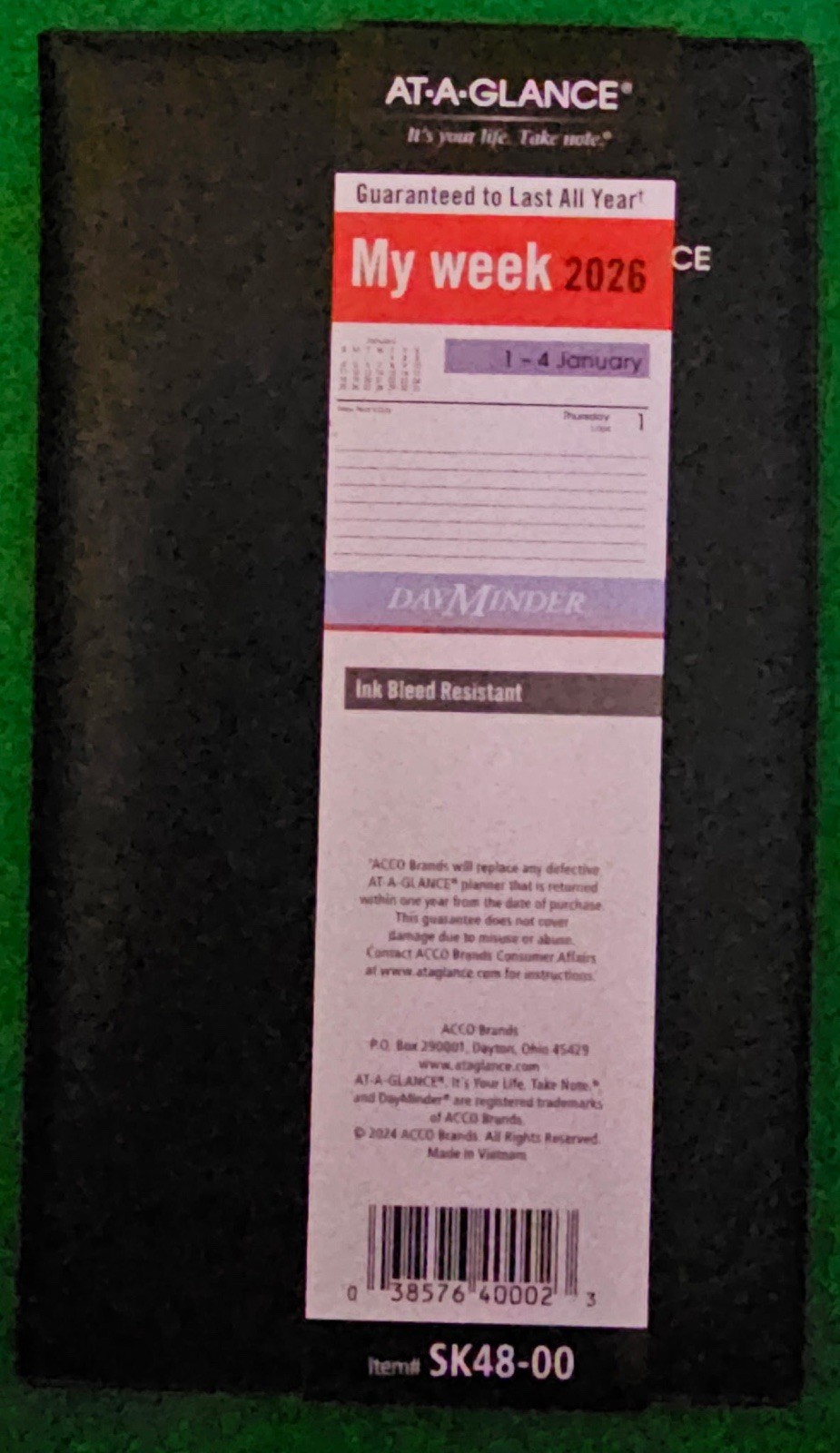 2026 At-A-Glance DayMinder My Month Planner Black (3.5″ x 6″) SK48-00