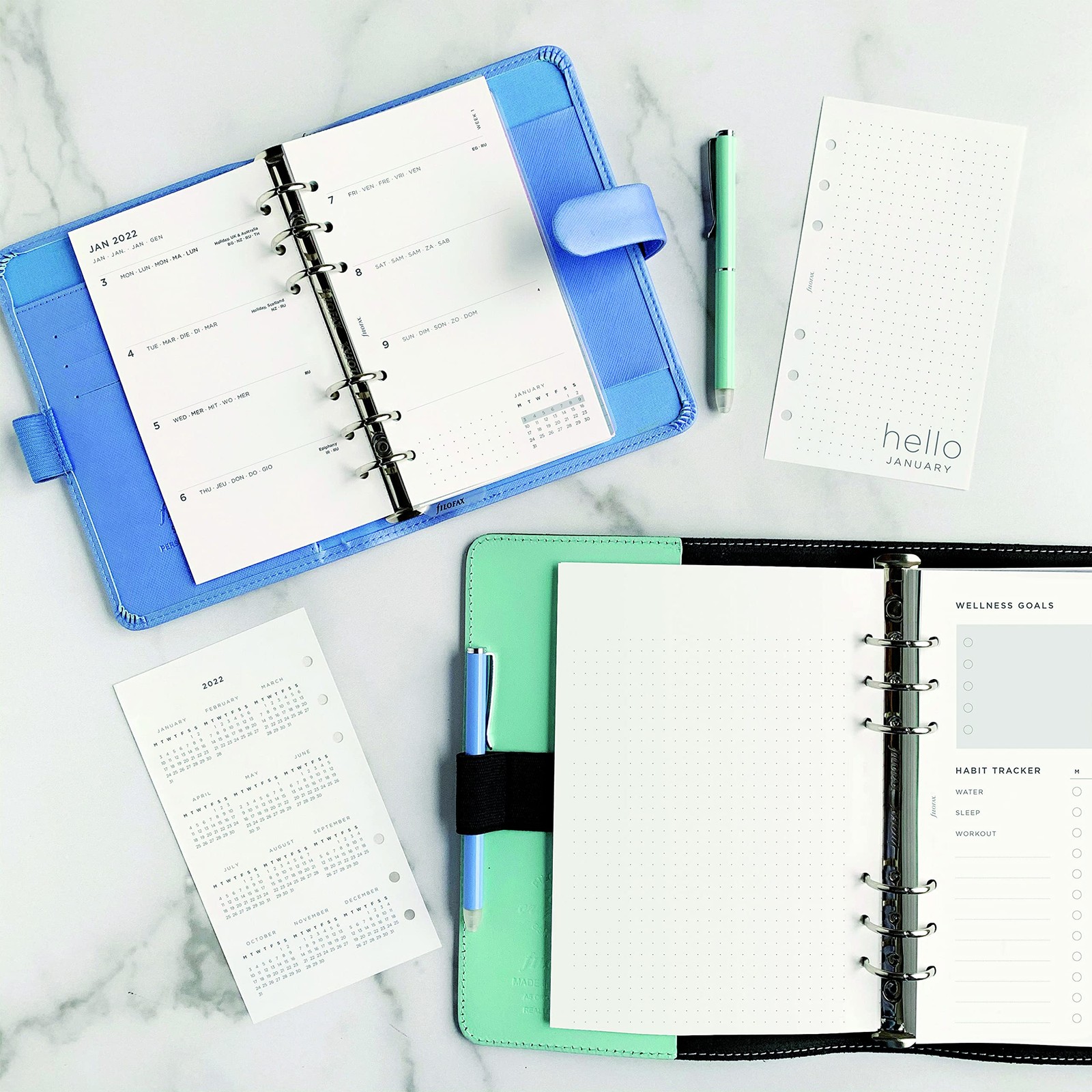 A5 Organizer Refill Wellness Tracker White Paper 8.26×5.82 In 56 Sheet