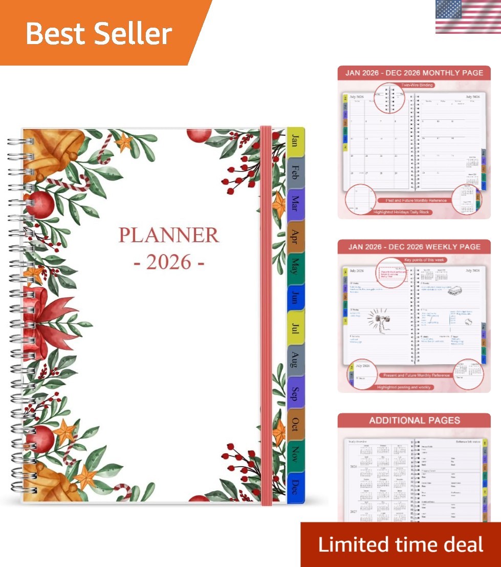 Compact 2026 Planner: Flexible Cover, Ample Notes & Inner Pocket for Essentials