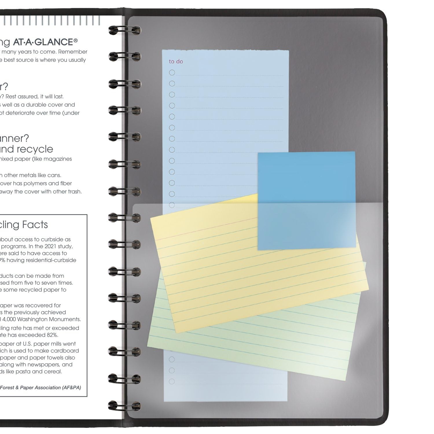 AT A GLANCE 2025 Weekly Planner Black 5×8 Faux Leather Ink Bleed Resistant