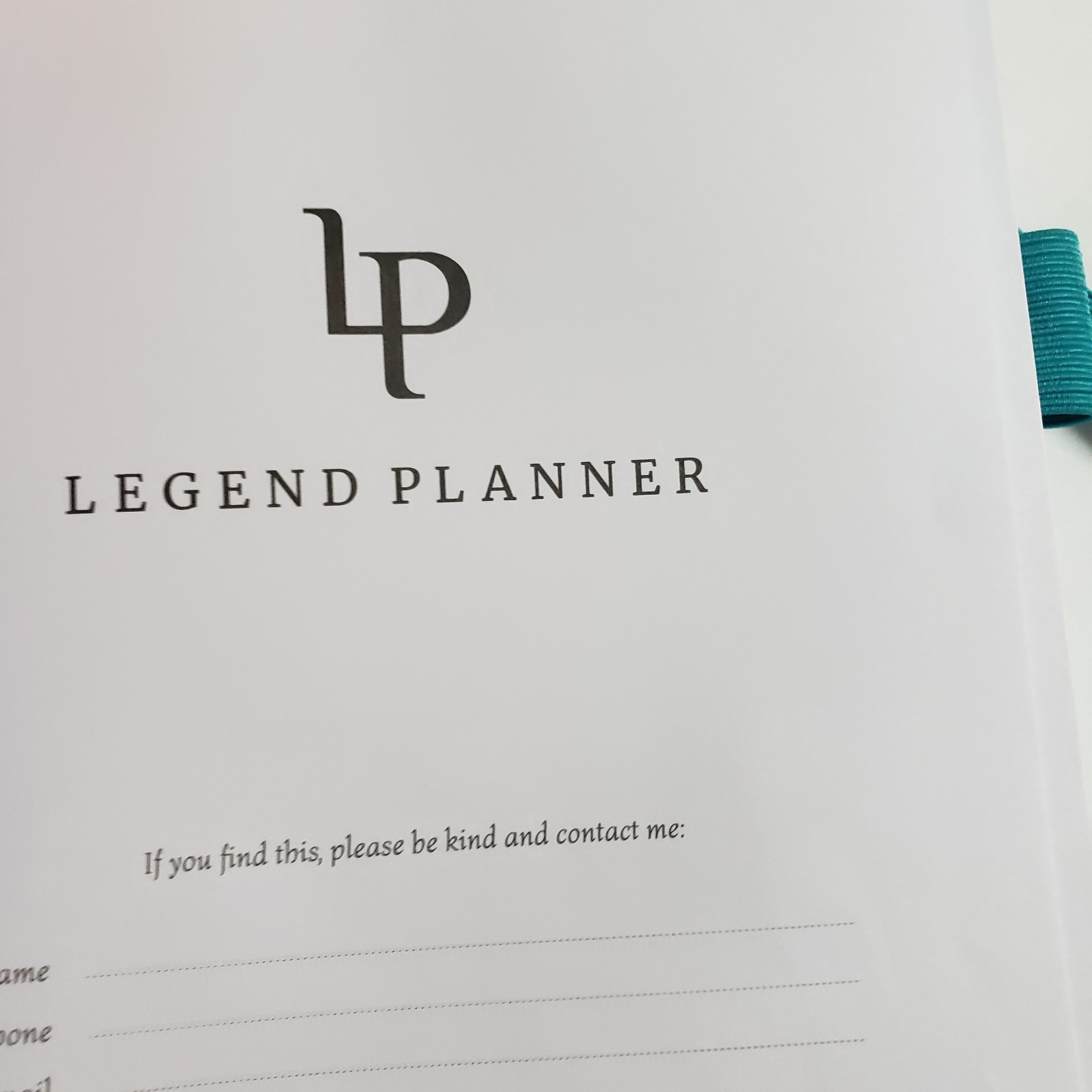 Legend Planner Weekly Monthly Notebook Journal Stickers Goals Teal Aquamarine