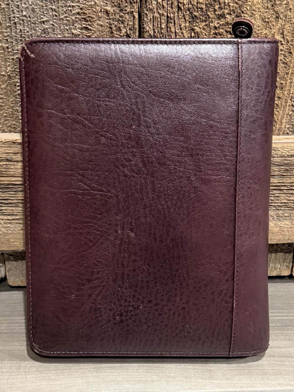 Franklin Covey Burgundy Leather Planner Organizer Binder 7 Ring Zip Around