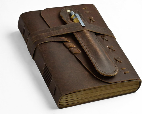 Leather Journal Notebook for Men & Women Daily Vintage 8 x 6, Brown