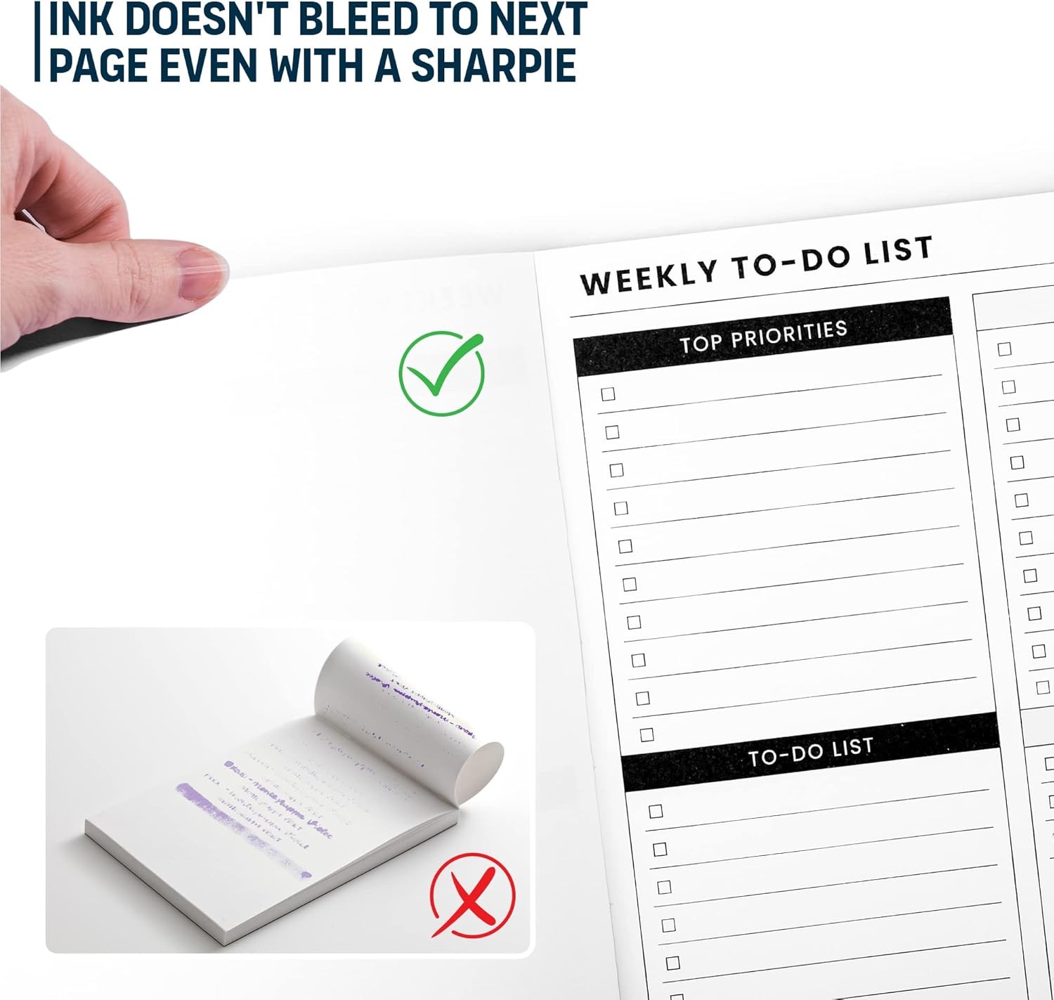 Weekly Planner Pad: To Do List Desk Notepad with Multiple Sections – 8.5×11″ 52