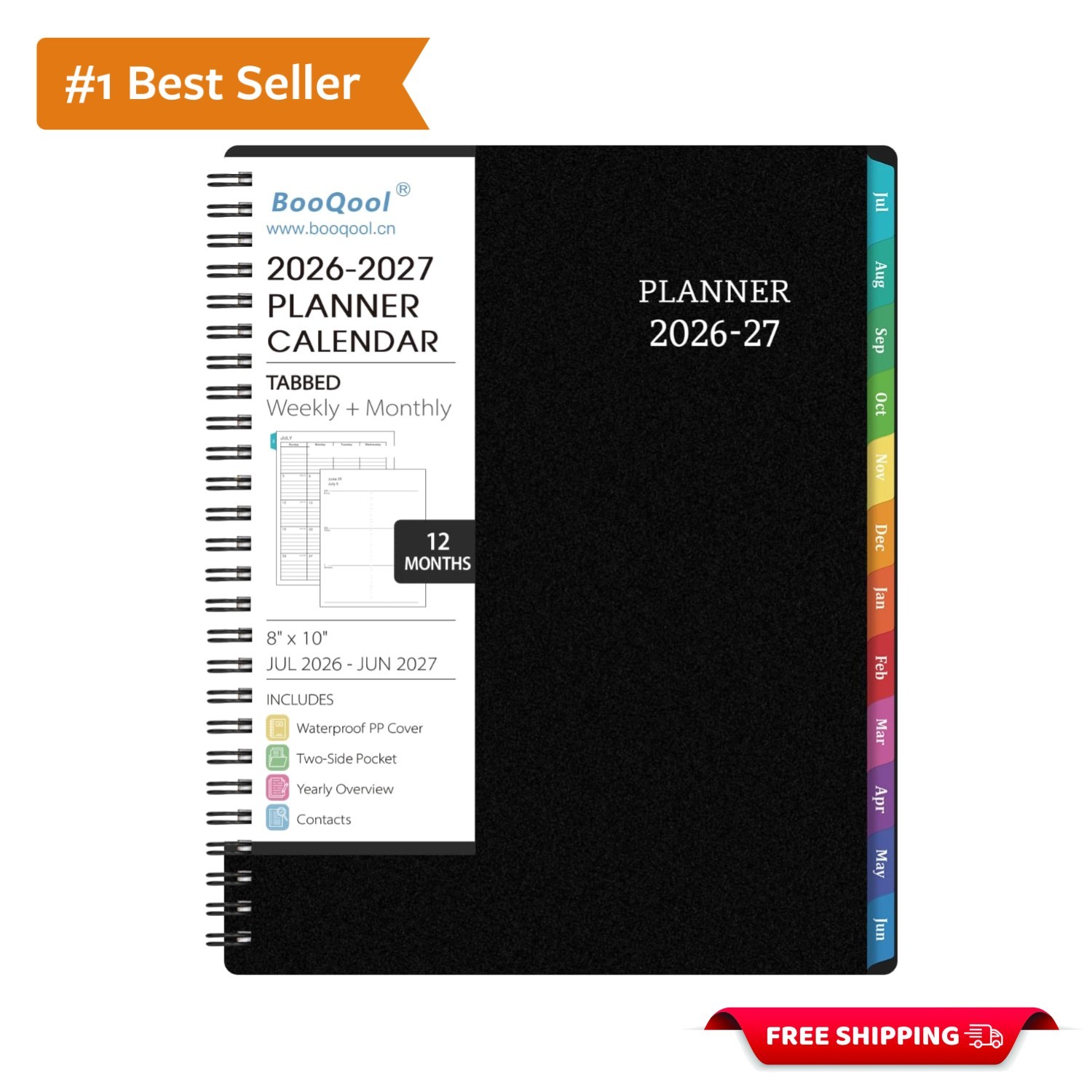 2026-2027 Academic Planner: 8×10 Wirebound Organizer for Students & Teachers