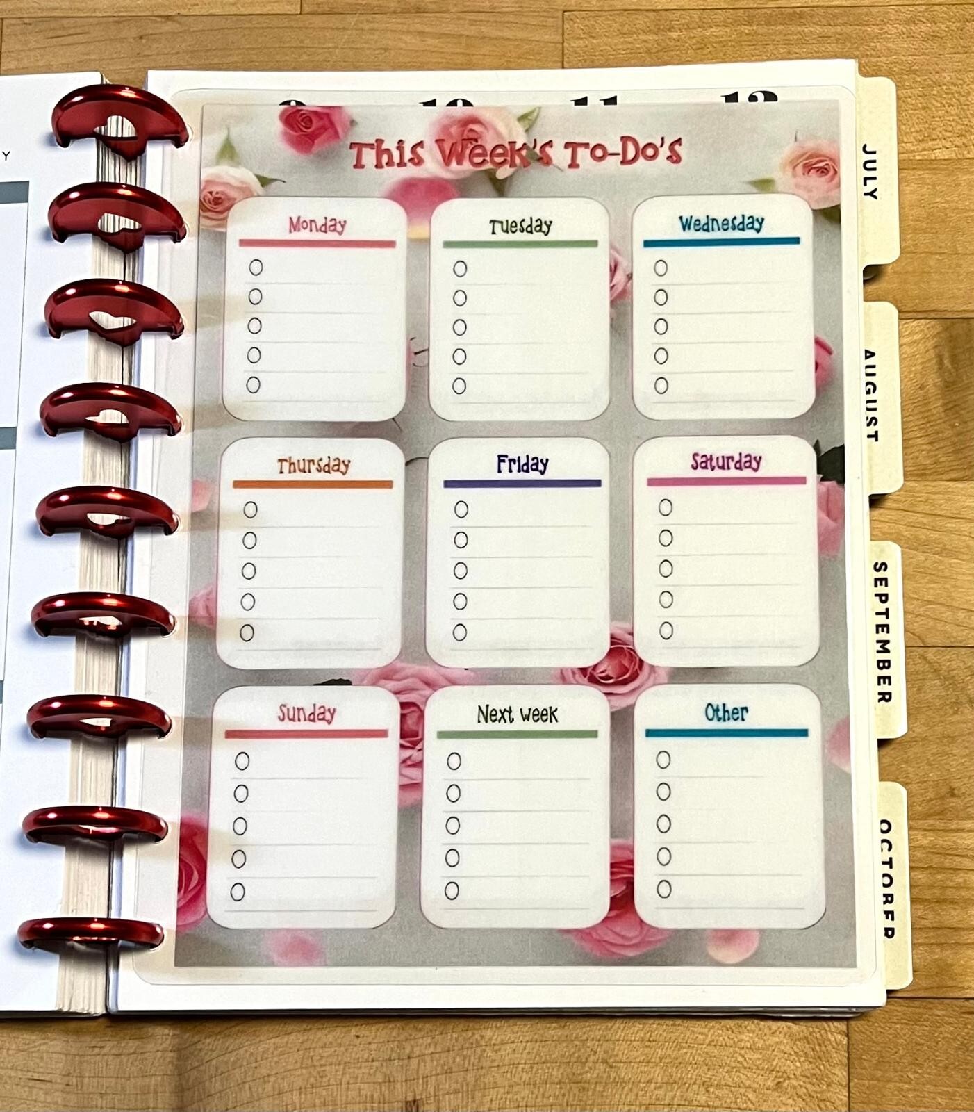 This Week’s To-Do’s Dashboard Insert for use with Classic HAPPY Planner-