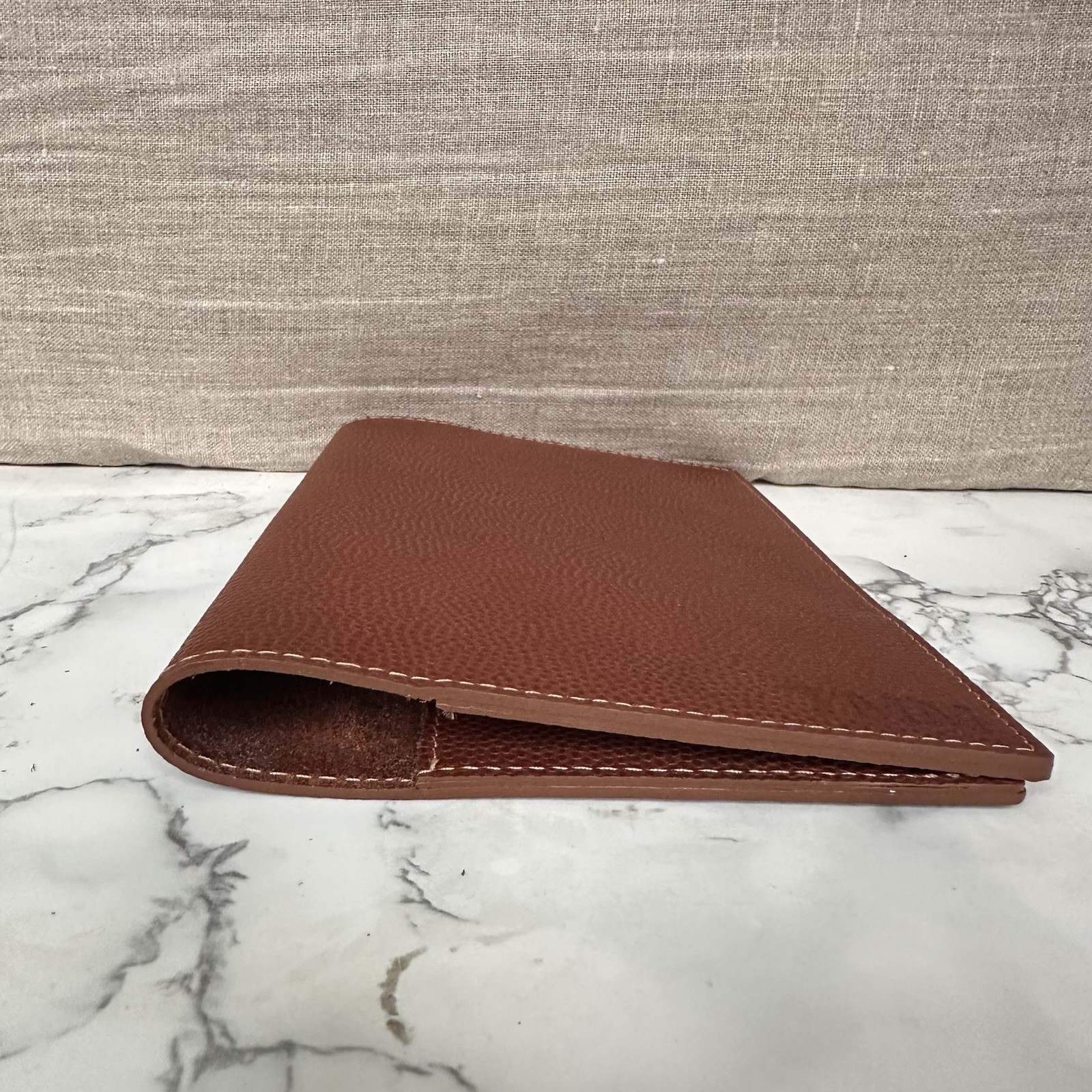 Shinola Brown Pebbled Leather Notebook Journal Cover 5.75×8.75″ Monogram TMM