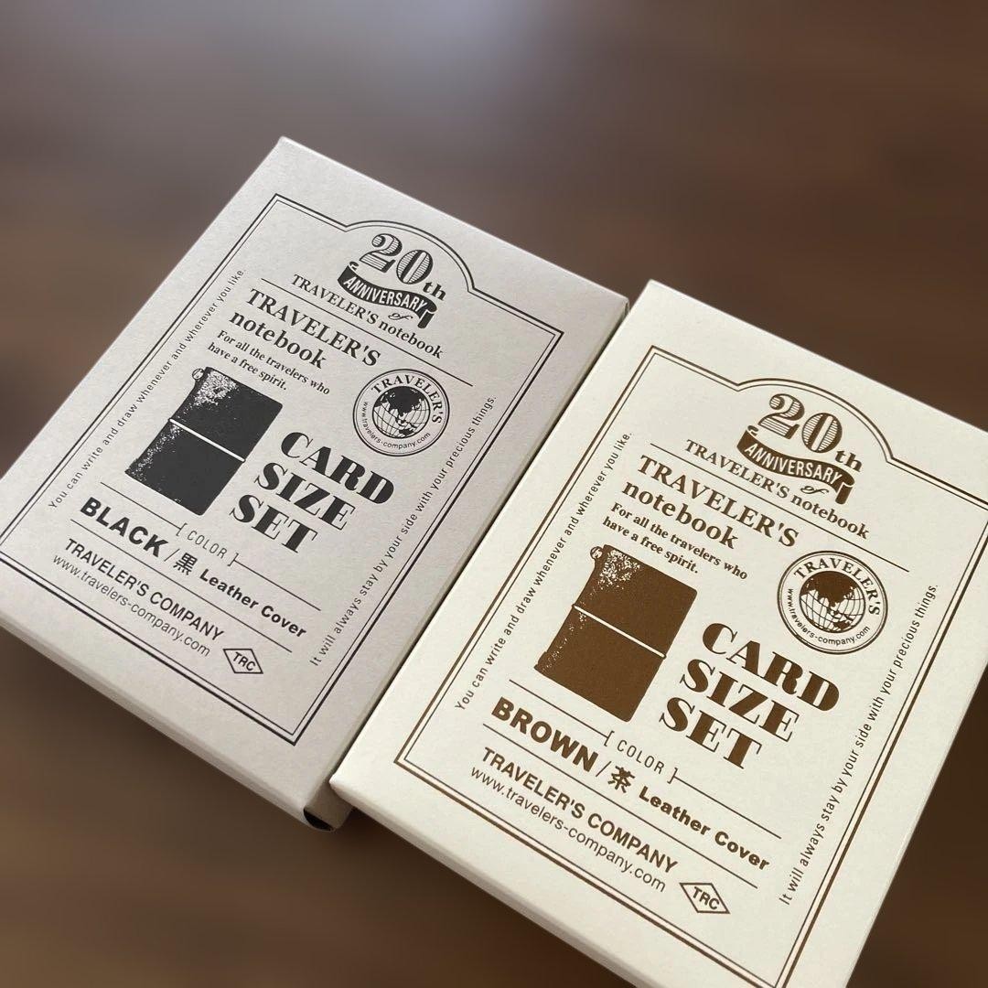 TRAVELER’S notebook 20th Anniversary Card Size Set of 2 Black & Brown