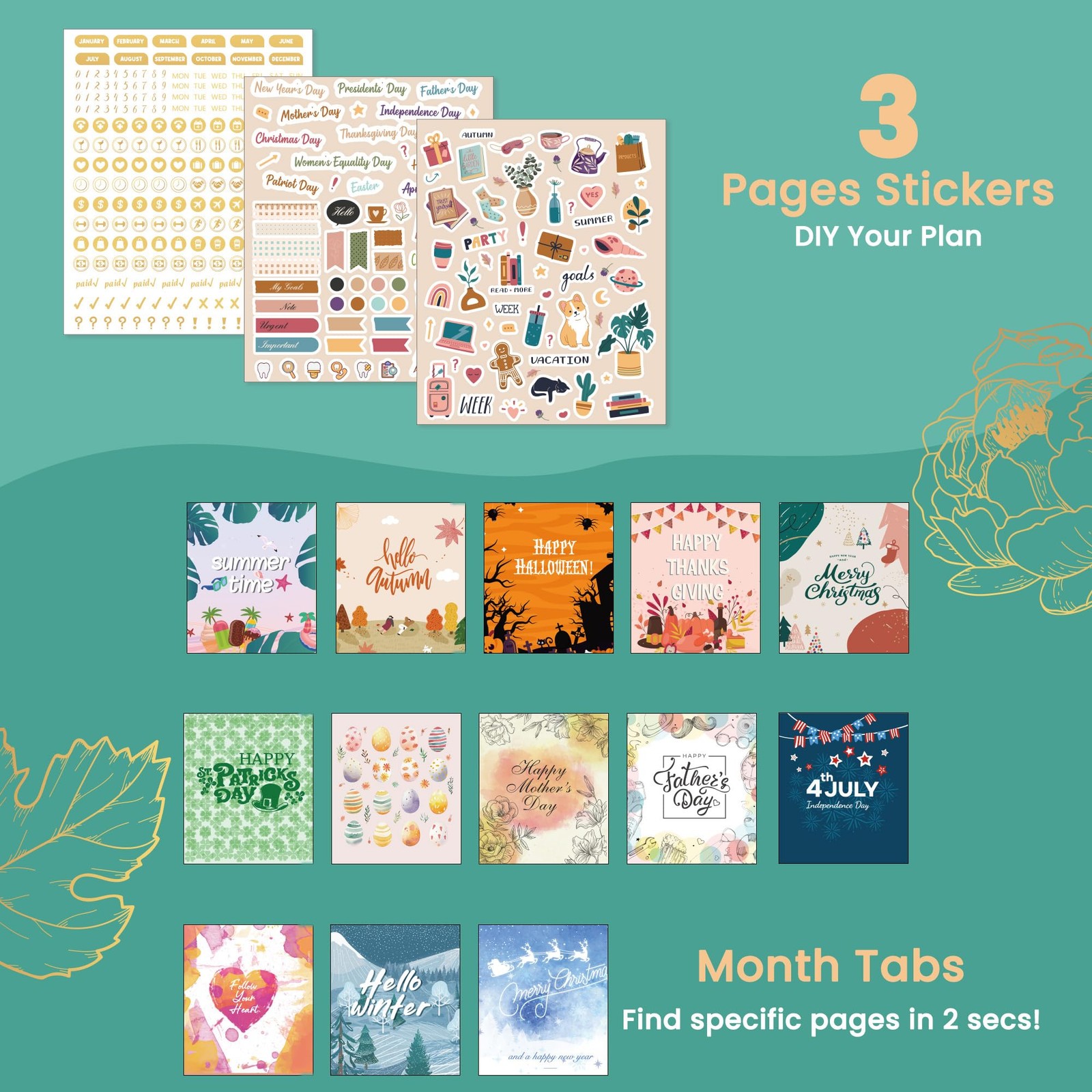 2026 Planner Weekly and Monthly， Jan – Dec 2026 8.3 x 9.3 Inch Hardcover Spir…