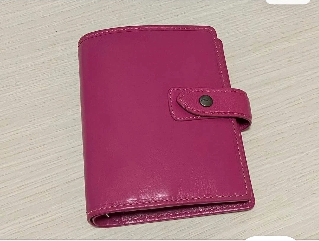 RARE Filofax Malden Pocket Organizer – Pink Fuchsia Leather – A7 Mini 6 Ring EUC