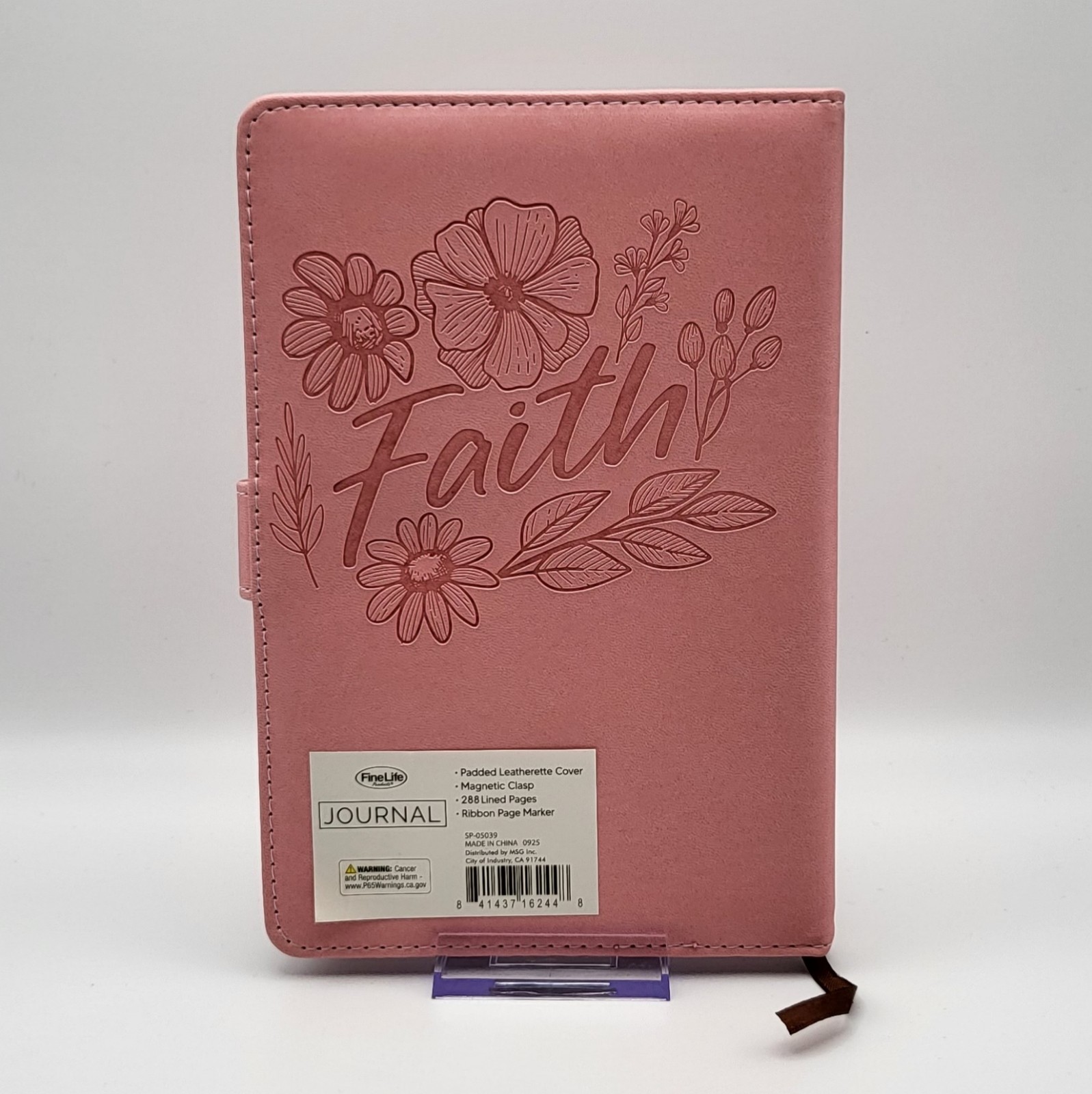 FineLife Leatherette Faith Journal 256 lined pages w/magnetic clasp