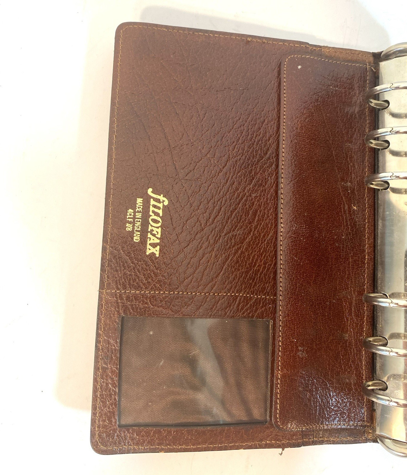 Vtg FILOFAX 4CLF 7/8 Winchester Brown Leather Organizer 6 Ring Binder