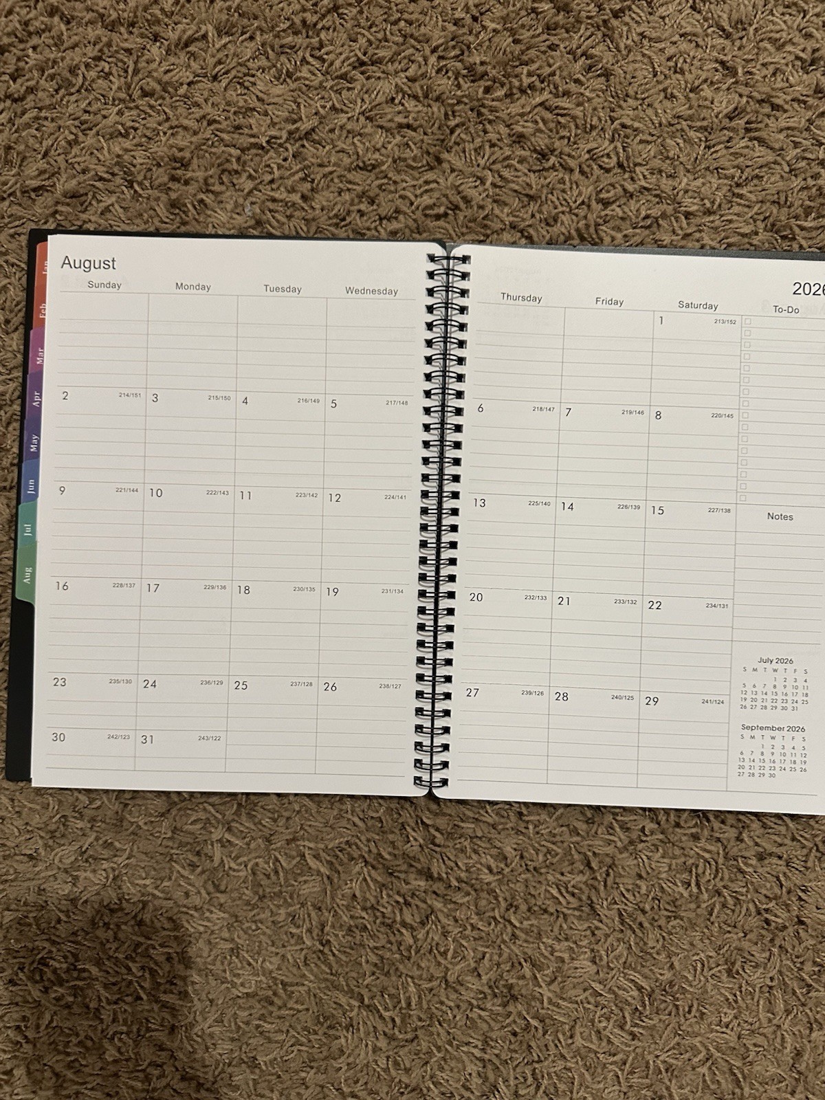 2026 Planner Monthly Spiral Bound 8×11 Black (QQ)