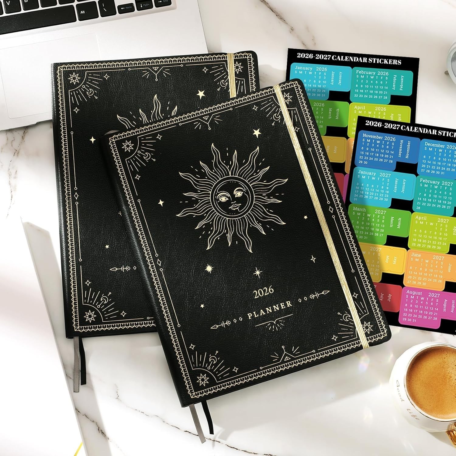 2026 Planner – Large Leather Cover, Weekly Monthly, Jan-Dec