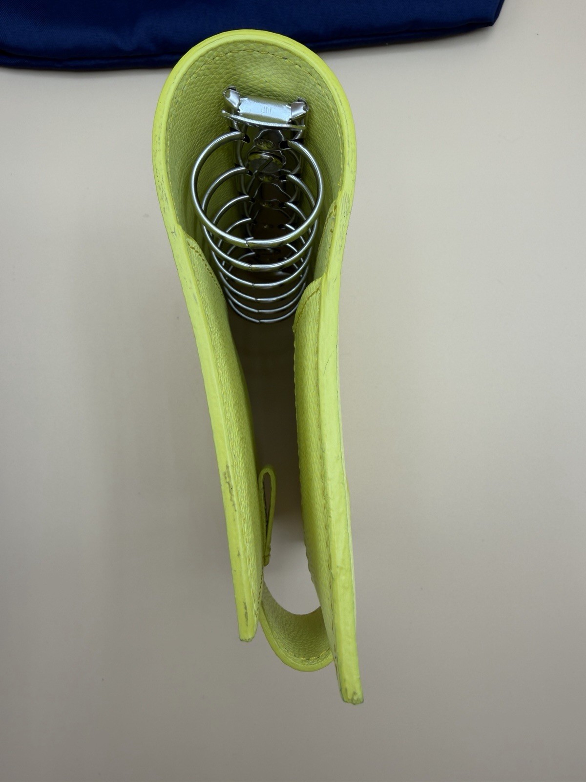 Naya Paperie Pocket Ring Planner Neon Yellow Leather 25mm Rings Pen Loop