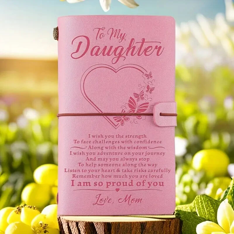 Vintage Leather Journal: 136 Sheets, Inspirational Gift from Mom to Daughter