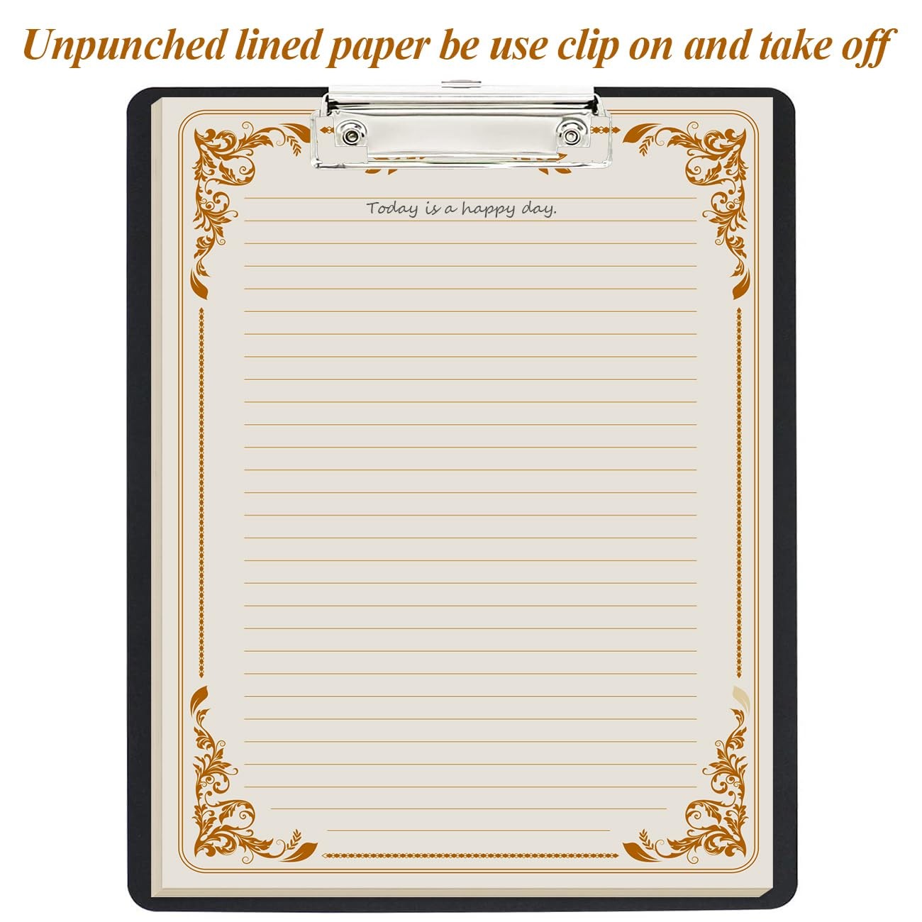 (2-Pack) Vintage Lined Letter Paper – 200 Sheets, Stationary 200 Gold