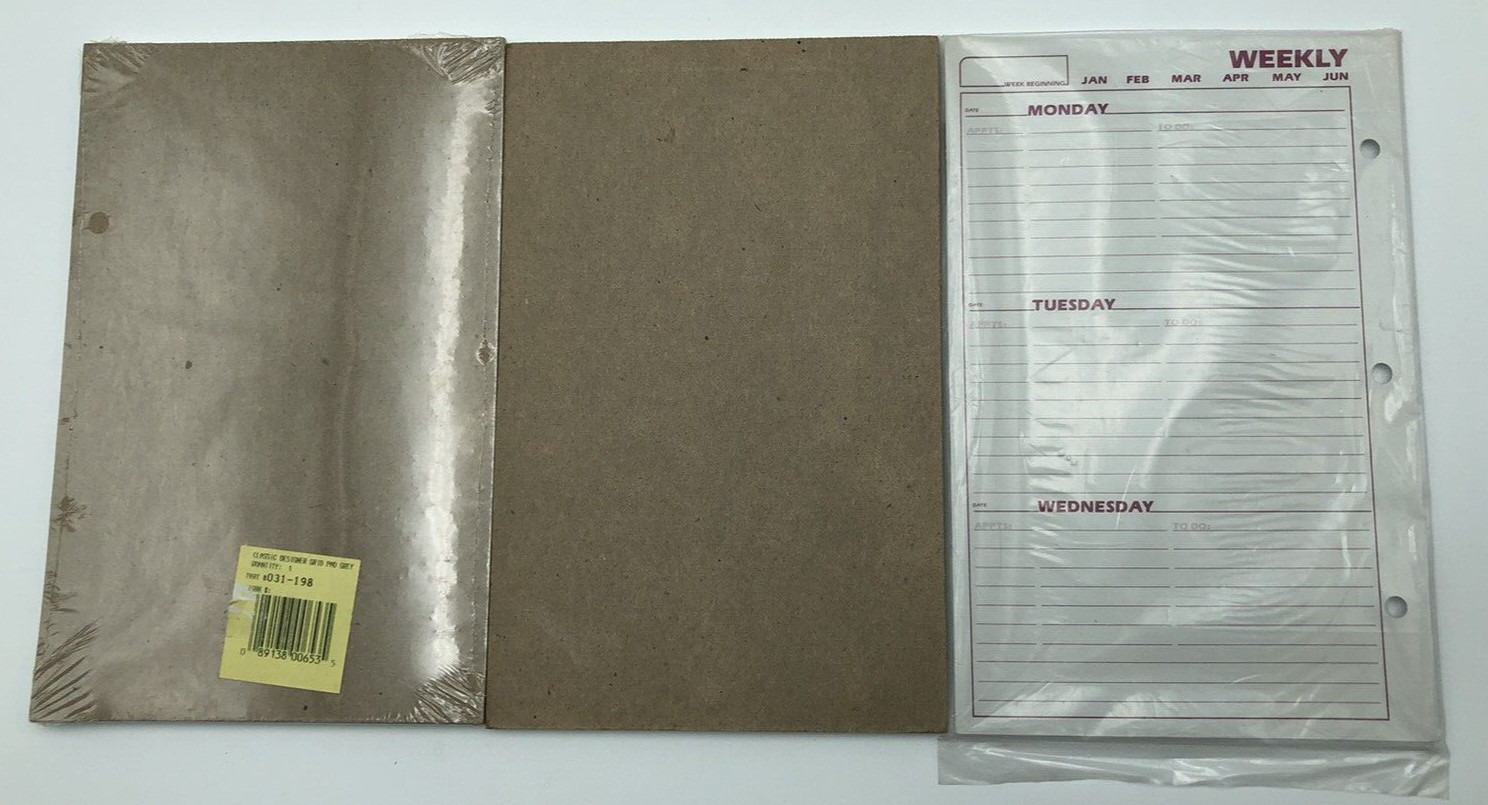 Day Runner Vintage Paper Grid Pad x2 and Weekly Refill for 3-Ring Planners