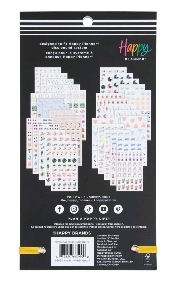 Happy Planner EVERYDAY ICONS Pretty Pastel Stickers Pack – 1466 Pieces Mambi