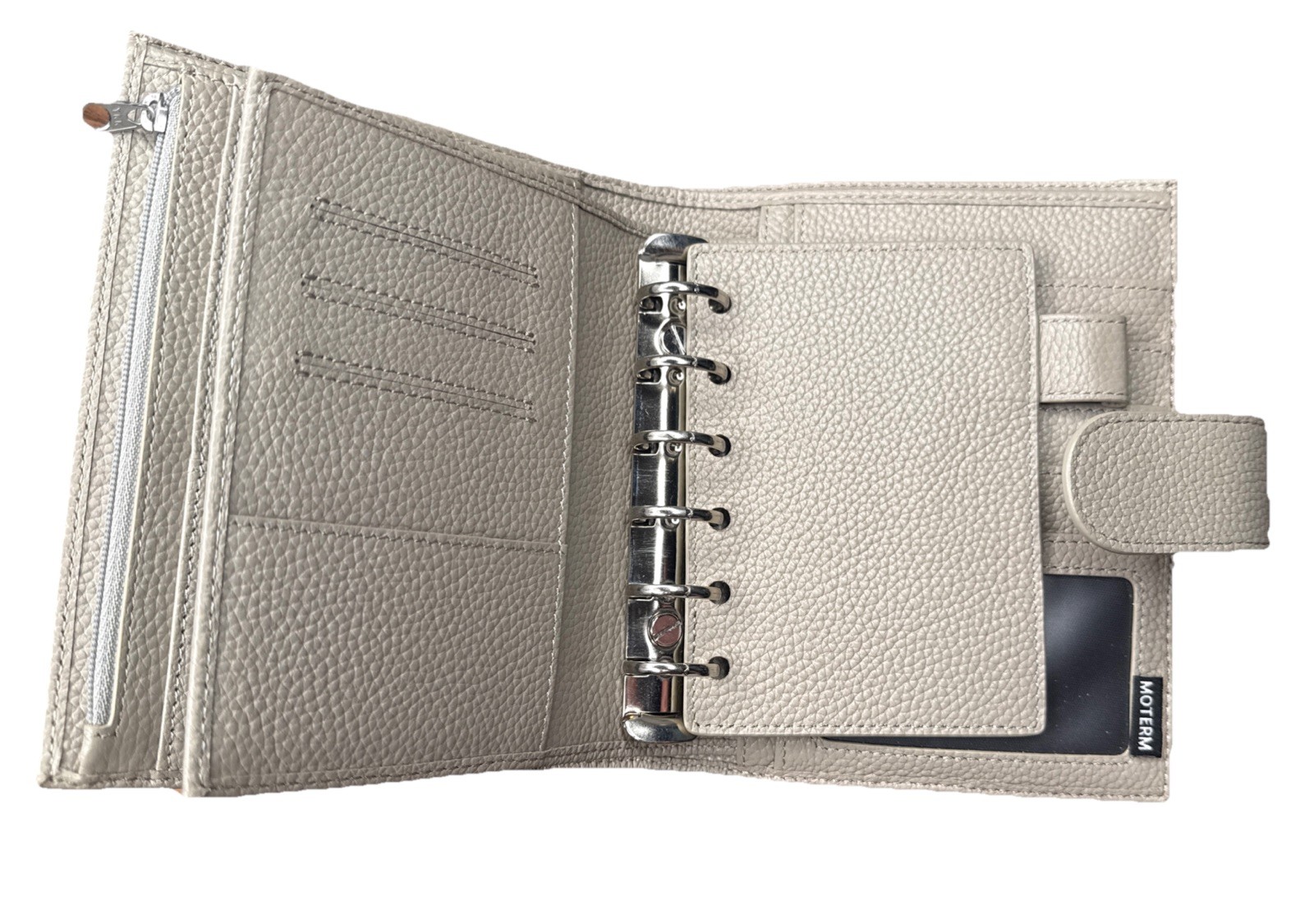 Moterm Pocket Versa Binder A6 Planner & Wallet Combo Pebble Taupe, 19mm Rings