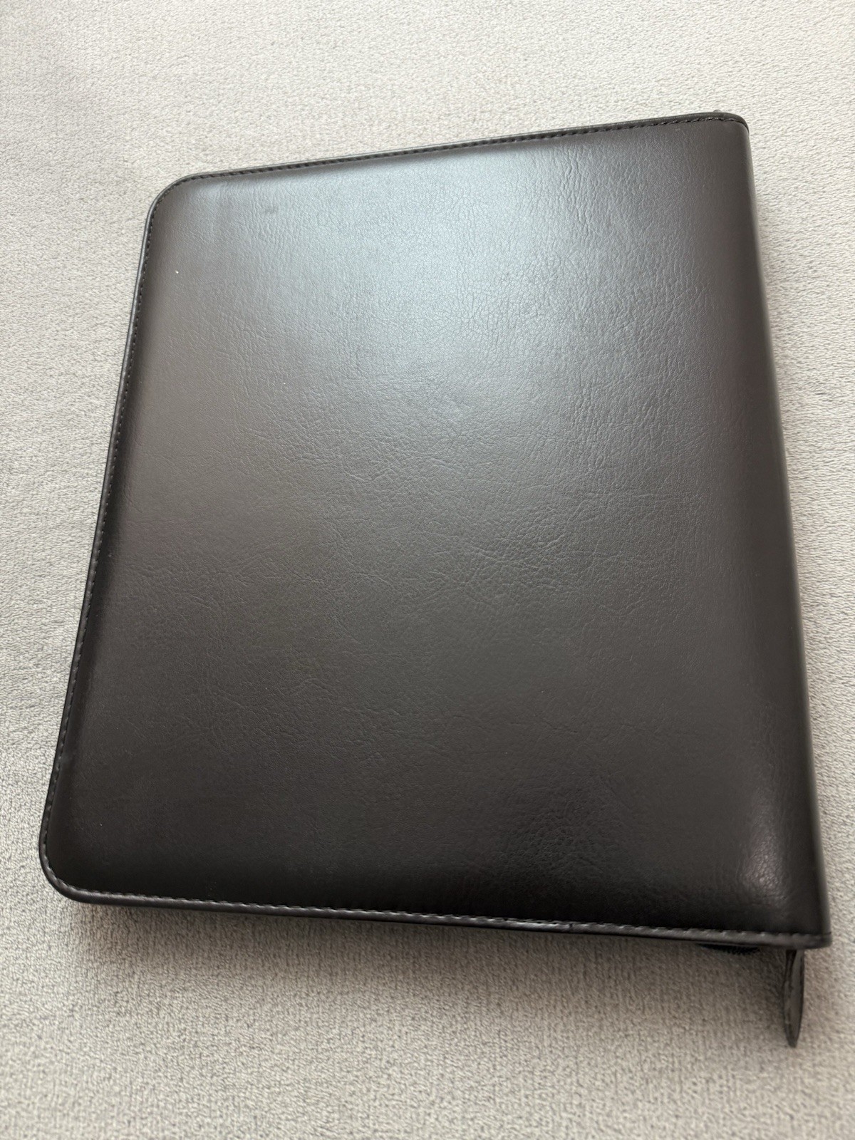 Day-Timer Planner Leather? Black USA Made 7 Ring Binder Double YKK Zipper Slots