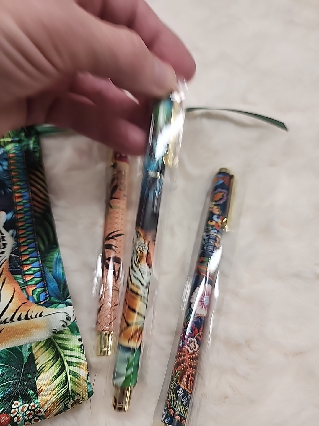 Authentic Johnny Was 3 Piece Pen Set Tigres New with Tags Never Used